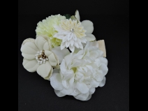 つまみ付フラワ－コ－ム・ミニ2点セット　ホワイト