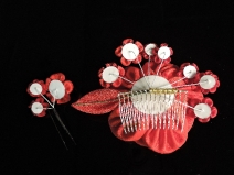 8195つまみ花　コーム＆Uピン　２点セット