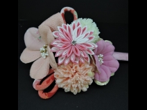 つまみ細工フラワ－コ－ム・ミニ2点セット　ピンク