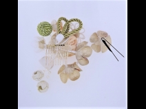 フラワーコーム＆ミニフラワー2点セット　オフホワイト