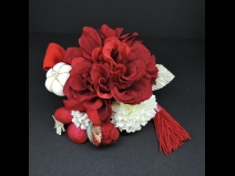 つまみ付フラワ－コ－ム・ミニ2点セット　赤