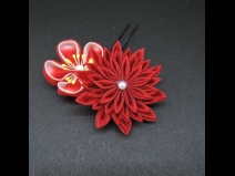 つまみ菊コ－ム・ミニ2点セット　赤