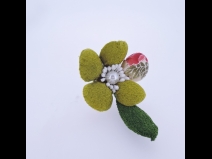 ミニフラワ－Uピン3点セット  グリ－ン