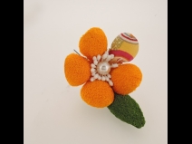 ミニフラワ－Uピン3点セット　　イエロ－