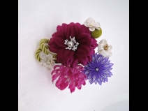 フラワ－コ－ム＆ミニフラワ－3点セット　ムラサキ