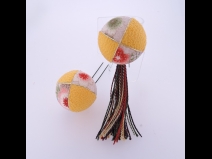 ちりめん細工・ちりめん玉5点セット イエロ－