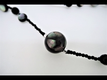 K18WG南洋真珠オニキスネックレス＆ブレス