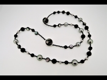 K18WG南洋真珠オニキスネックレス＆ブレス
