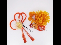 フラワ－コ－ム＆ミニフラワ－2点セット　オレンジ