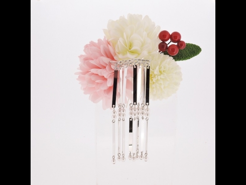 ビラカン付フラワ－コ－ム　ピンク