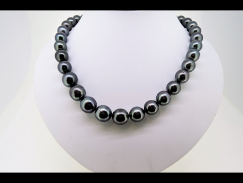 南洋黒蝶真珠ネックレス（14-11mm）