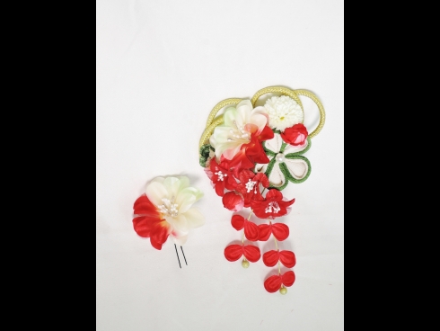 つまみ細工 コーム＆花Uピン2点セット