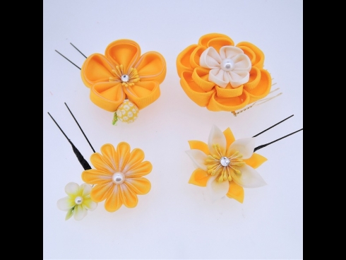 ミニフラワー4点セット　オレンジ