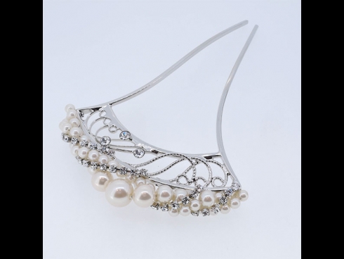 パール付金属かんざし　シルバー