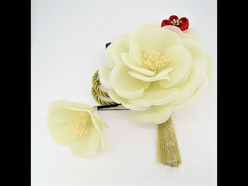 牡丹フラワ－コ－ム＆ミニフラワ－2点セット　白