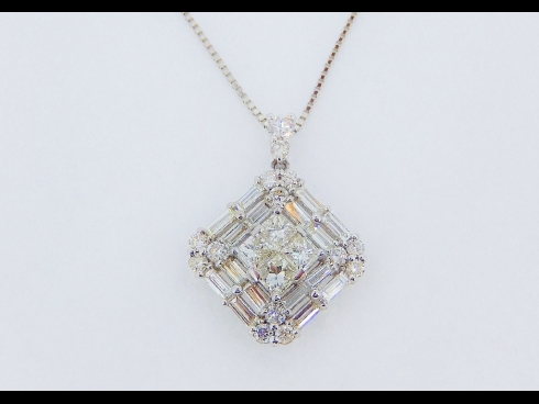 Pt ダイヤモンド(1.5ct)　ペンダントネックレス