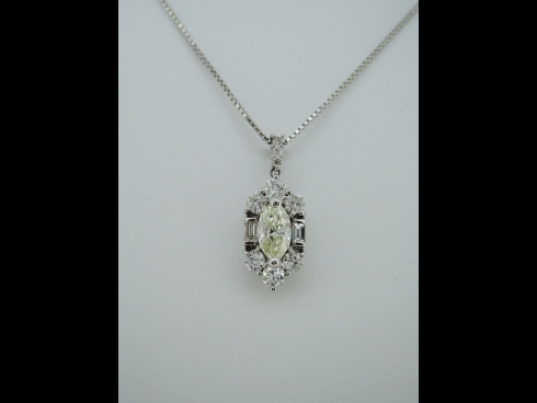 Ptﾀﾞｲﾔﾓﾝﾄﾞﾍﾟﾝﾀﾞﾝﾄネックレス（中石0.503ct　脇石0.56ct）