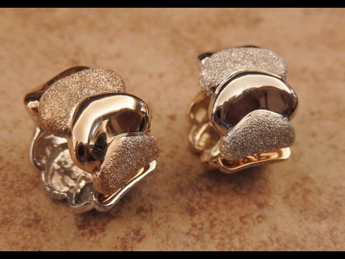 K14WG・K18ピンクゴールド　リバーシブルピアリング