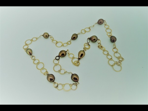 K18ピンクゴ－ルド南洋ショコラぱ-るネックレス