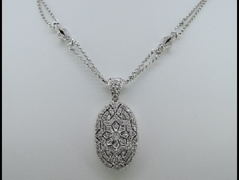 K18WGﾀﾞｲﾔﾓﾝﾄﾞﾍﾟﾝﾀﾞﾝﾄネックレッス（0.64ct　0.25ct）