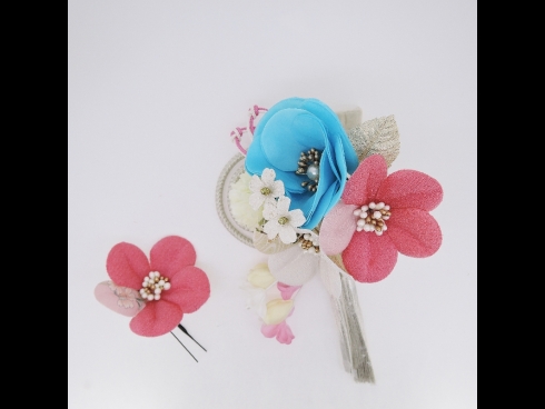 フラワ－コ－ム＆ミニフラワ－2点セット　ピンク
