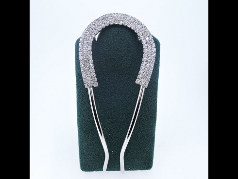 ラインストーン　金属かんざし　シルバー