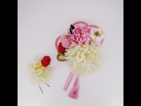 フラワ－コ－ム＆ミニフラワ－2点セット　白