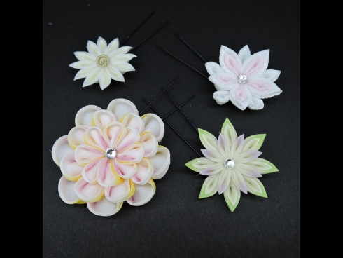 つまみミニピン4点セット　白