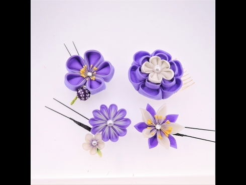 ミニフラワー4点セット　紫