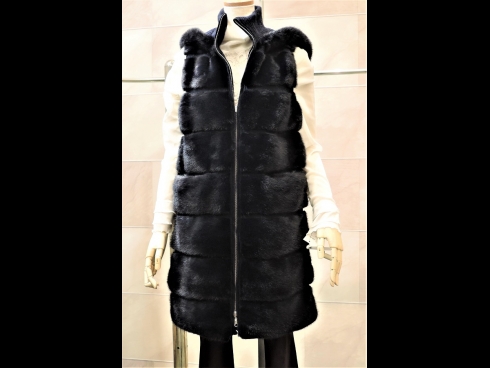 ミンク/10％カシミヤ90％ウ－ルリバ－シブルベスト（80cm）