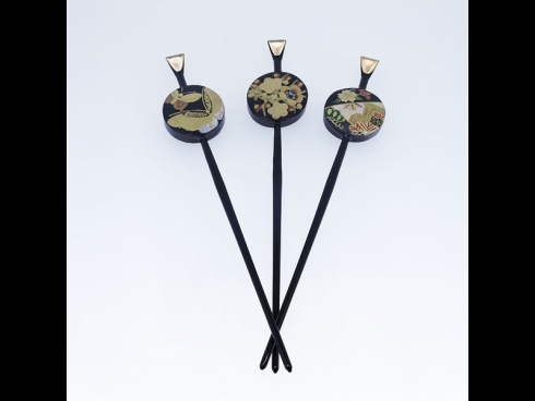 蒔絵　平打かんざし