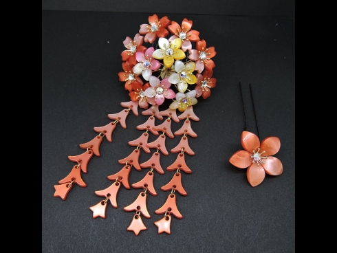 舞子かんざし(コーム）2点セット　赤