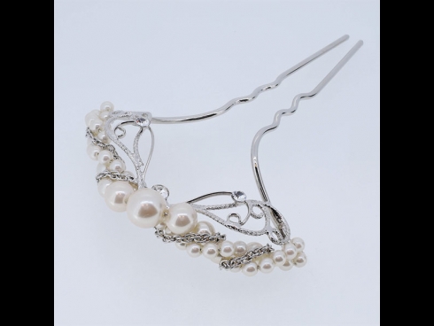 パール付金属かんざし　シルバー