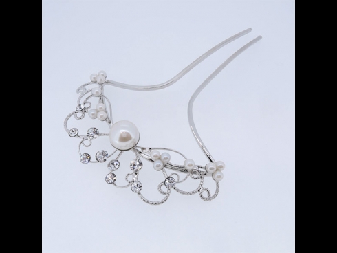 パール付金属かんざし　シルバー