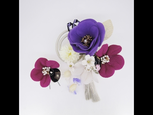 フラワ－コ－ム＆ミニフラワ－2点セット　ムラサキ