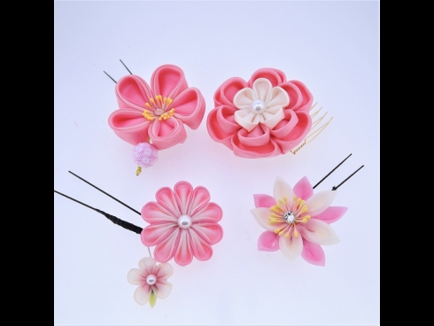 ミニフラワー4点セット  ピンク