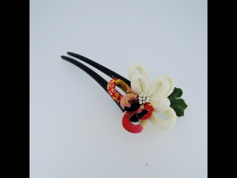 ちりめん菊　かんざし
