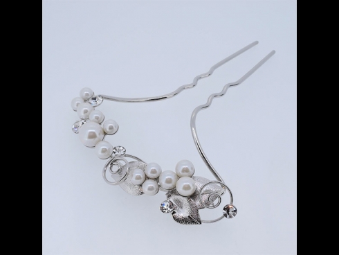 パール付金属かんざし　シルバー