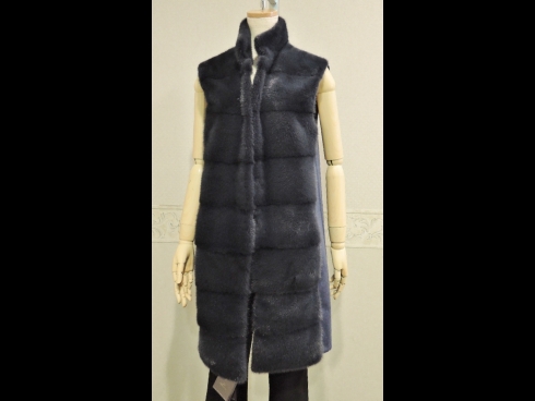 ミンク/カシミヤベスト（ブル－M　90cm丈）