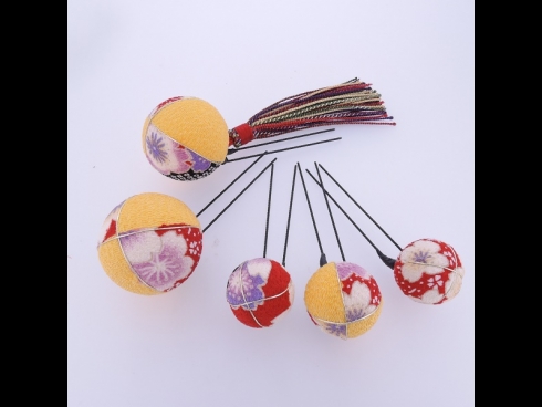 ちりめん玉5点セット  イエロ－