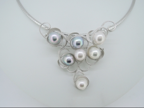 Sil アコヤ真珠 ペンダントブローチネックレス