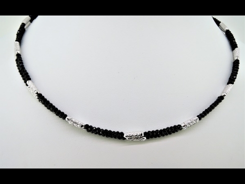 K18WGブラックスピネルマグネットネックレス（70cm）