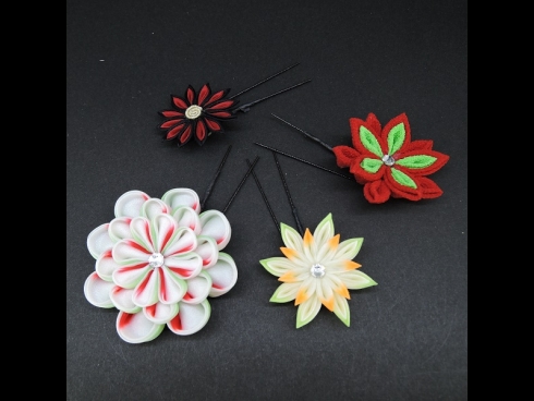 つまみミニピン4点セット 　赤