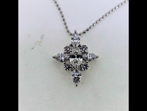Pt900ダイヤモンド(1.54ct) ペンダントPt850ネックレス