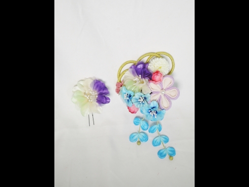 つまみ細工 コーム＆花Uピン2点セット