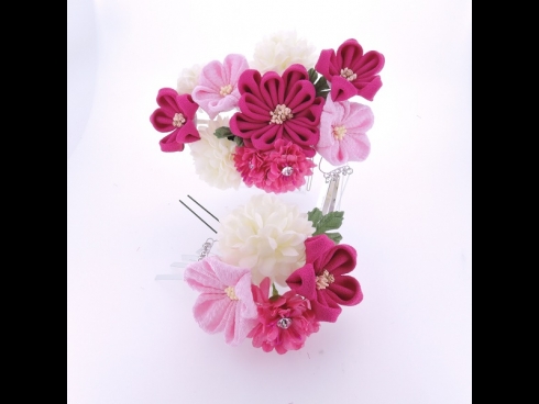 フラワ－コ－ム＆ミニフラワ－2点セット　ピンク