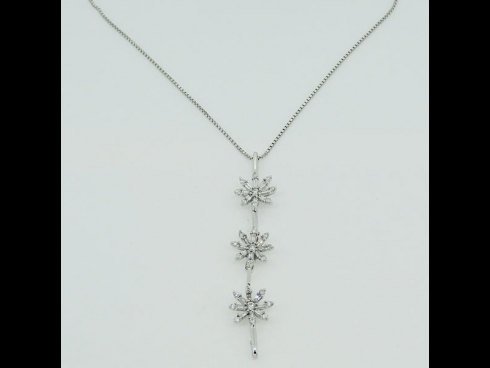 K18WG ダイヤモンド ペンダントネックレス(２WAY)