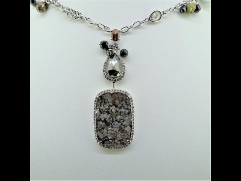 K18WGダイヤモンド（47.86ct）＆パ－ルネックレス