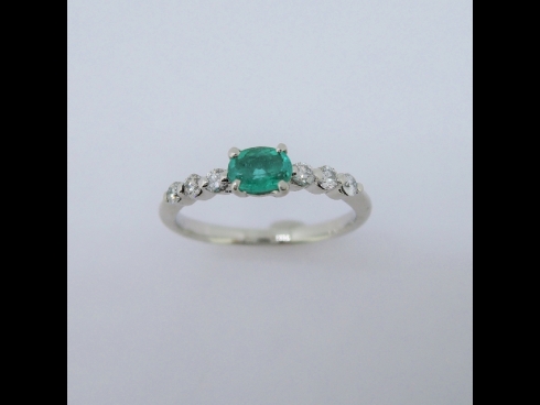 PT900 トルマリン ダイヤモンド リング