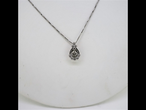 Pt900ダイヤモンド{0.319ct　0.28ct）ペンダントネックレス